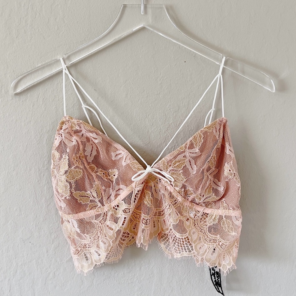 For Love & Lemons Esme Foil Lace Bralette